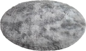 Okrúhly koberec Shaggy Ombre – sivá, vlas 3 cm | NajAladin.sk Rozmer: 80 cm