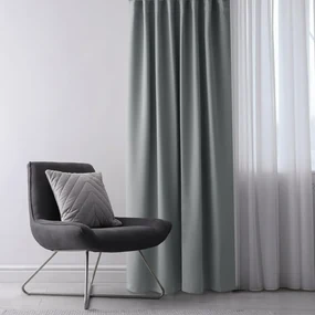 Restilo Záves Blackout EYELETS strieborná, 140 x 245 cm
