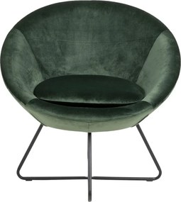 Zelené zamatové kreslo Actona Center
