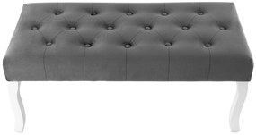 Tutumi - Prešívaná lavica 80cm v štýle Glamour 381786, šedá-biela, KRZ-06800