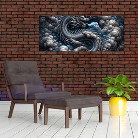 Obraz – Drak v dyme (120x50 cm)