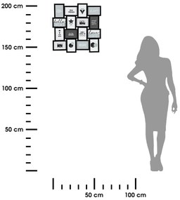 Nástenný fotorámik Gael Black 60x60 cm