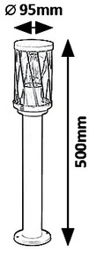 RABALUX Vonkajšia stojacia lampa BUDAPEST, 50cm