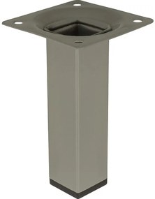 Štvorcová nábytková noha 10 cm šedá