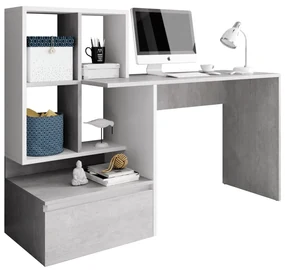 Písací stôl Nereo - betón / biely mat | Biano