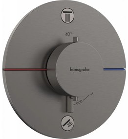 Hansgrohe ShowerSelect Comfort S - Termostat pod omietku pre 2 spotrebiče, kartáčovaný čierny chróm 15554340