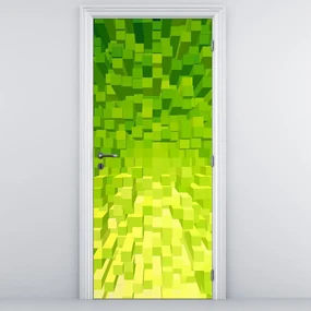 Fototapeta na dvere - Žltozelené kocky (95x205cm)