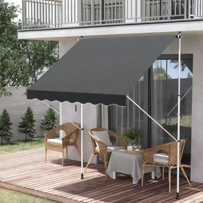 MultiGarden Balkónová slnečná clona 300x120 cm výškovo nastaviteľná, sivá - MultiGarden