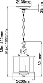 Hinkley HK-GENTRY-P-S-PN - Luster na reťazi GENTRY 3xE14/60W/230V lesklý chróm