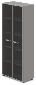 Vysoká široká skriňa TopOffice Premium 79,8 x 40,4 x 196,5 cm, sivá