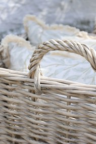 Súprava 2ks prútených košov s ušami French Basket Grey – 50*39*40/ 42*30*37 cm