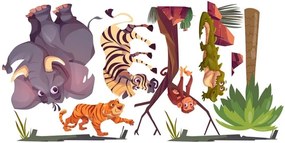Nálepka na stenu pre deti animované zvieratá Madagaskar 60 x 120 cm