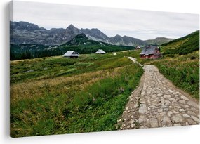 Obraz - Horská krajina s domčekmi (90x60 cm)