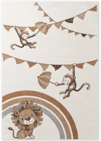 Koberec Villeroy & Boch BOHO KIDS Roar like a Lion Rainbow Party krémový