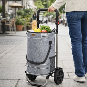 Nákupná taška na kolieskach EASY, 50l, šedá Monzana