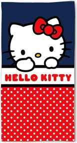 Bodkovaná bavlnená plážová osuška Hello Kitty - 100% bavlna - 70 x 140 cm
