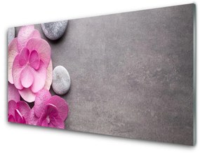 Skleneny obraz Kvety kamene zen kúpele 100x50 cm