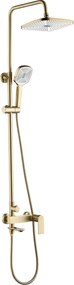 Rea Storm, sprchová súprava s vaňovou výlevkou, ručnou a hlavovou sprchou, zlatá matná, REA-P9536
