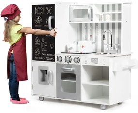 Detská kuchynka s tabuľou a simulovanými zvukmi 83 x 32 x 80 cm biela