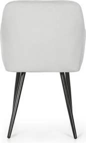 Sada štyroch jedálenských stoličiek LUXANO zamatové, sivé / čierne nohy (4 ks)