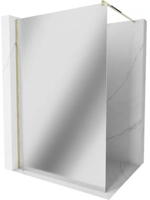 Mexen Kioto sprchová zástena 120x200 cm 8 mm, zlatý profil, sklo efekt zrkadla, 800-120-101-50-50