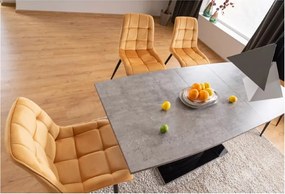 SI Elegantná zamatová stolička kari