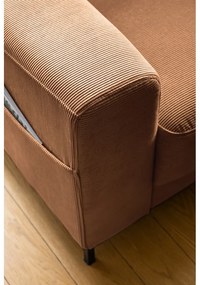 Oranžovohnedé menčestrové kreslo Lofty Lilly – Miuform