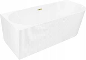 Mexen Silo 170x80 cm Rohová Vaňa Biela, Zlatý Prepad, Akryl