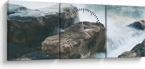 Obraz - sila vody (s hodinami) (90x30 cm)