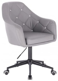 LuxuryForm DESIGN Kreslo ROMA na čiernej podstave s kolieskami - šedé