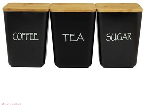 Súprava kuchynských nádob 3 ks čierna