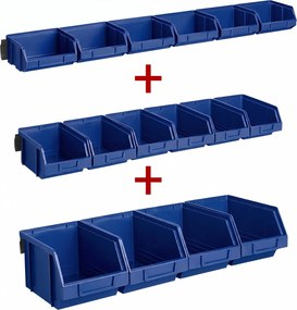 Sada lišty s boxami 2+1 ZADARMO, mix veľkostí, modrá