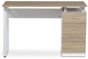 Kancelársky stôl 3218 SON, biely a dub Sonoma
