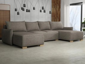 Rohová sedačka U Gryfit U (hnedá) (s úl. priestorom)