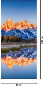 Fototapeta na dvere - Zasnežené horské štíty (95x205cm)