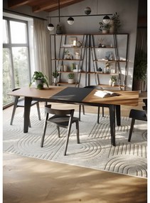 Rozkladací jedálenský stôl s doskou v dekore orechového dreva v prírodnej farbe 100x180 cm Shadow – TemaHome