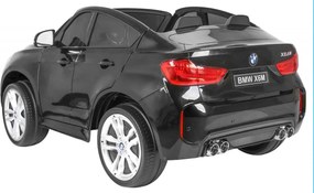 Ramiz BMW X6M XXL pre 2 deti Lakované čierne SUV + diaľkové ovládanie + ekokoža