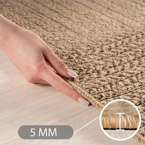 Hnedý okrúhly vnútorný a vonkajší koberec ø 160 cm Timber 1405 – Ayyildiz Carpets