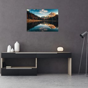 Obraz - Alpy, Taliansko, Dolomity, Lago Antorno (70x50 cm)