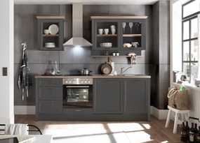 Kuchynská linka Jasmin, antracit/dub