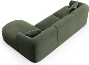 Zelená zamatová rohová pohovka (pravý roh/s leňoškou) Campi – Cosmopolitan Design