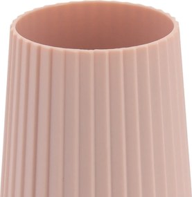 Sada kúpeľňových doplnkov Roza, ružová/s drevenými prvkami