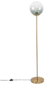 Art Deco stojaca lampa mosadz s zeleným sklom - Pallon