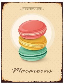 Žltá nástenná kovová ceduľa Macaroons - 25*1*33 cm