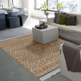 Kondela Obojstranný koberec, MADALA, vzor-hnedá, 160x230