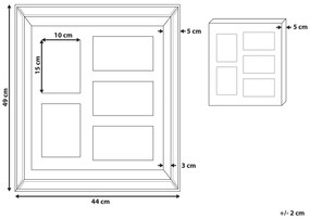 Rámček na 5 fotografií tmavé drevo SINTA Beliani