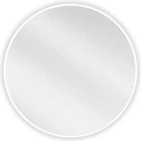 Mexen Loft kúpeľňové zrkadlo okrúhle 60 cm, biely rám - 9850-060-060-000-20