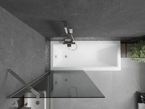 Mexen Next, vaňová zástena 1-krídlová 80 x 150 cm, fixné krídlo, 6 mm šedé sklo, chrómový profil, 895-080-000-00-40-01