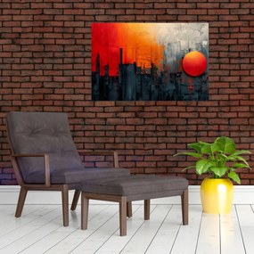 Obraz - Abstraktná maľba mesta (90x60 cm)