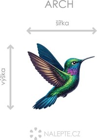 Kolibrík textilní prelepiteľná nálepka na stenu list 45 x 44 cm